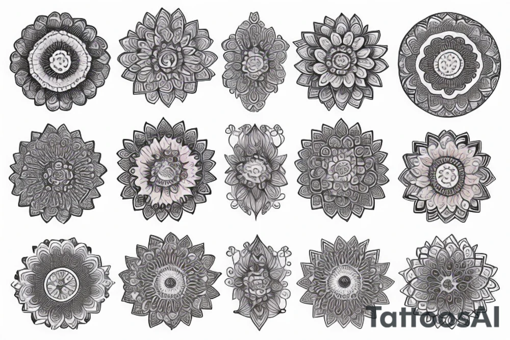 Mandala with pretty moon tattoo idea