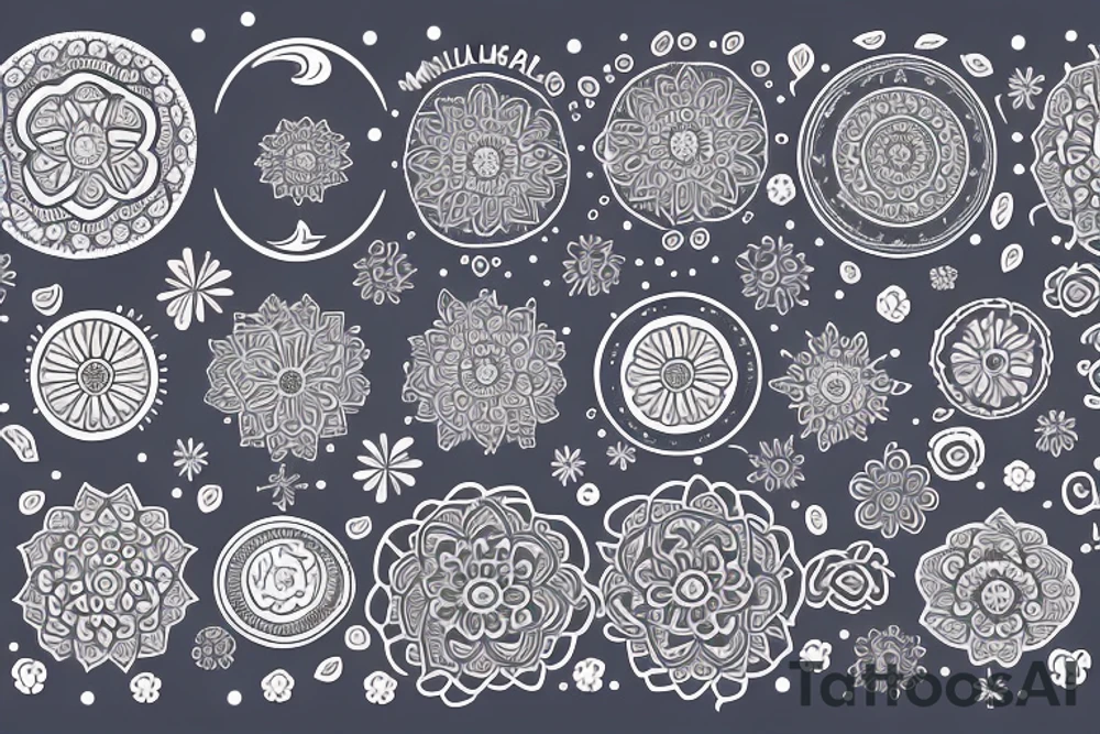 Mandala with pretty moon tattoo idea