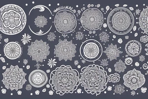 Mandala with pretty moon tattoo idea