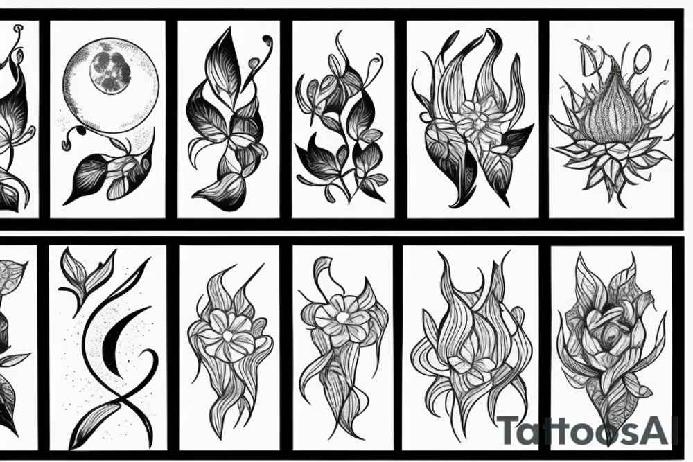 moon flower tattoo idea