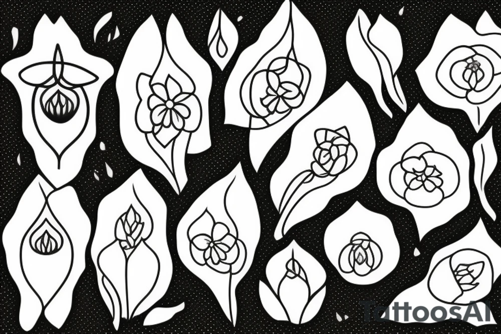 moon flower tattoo idea