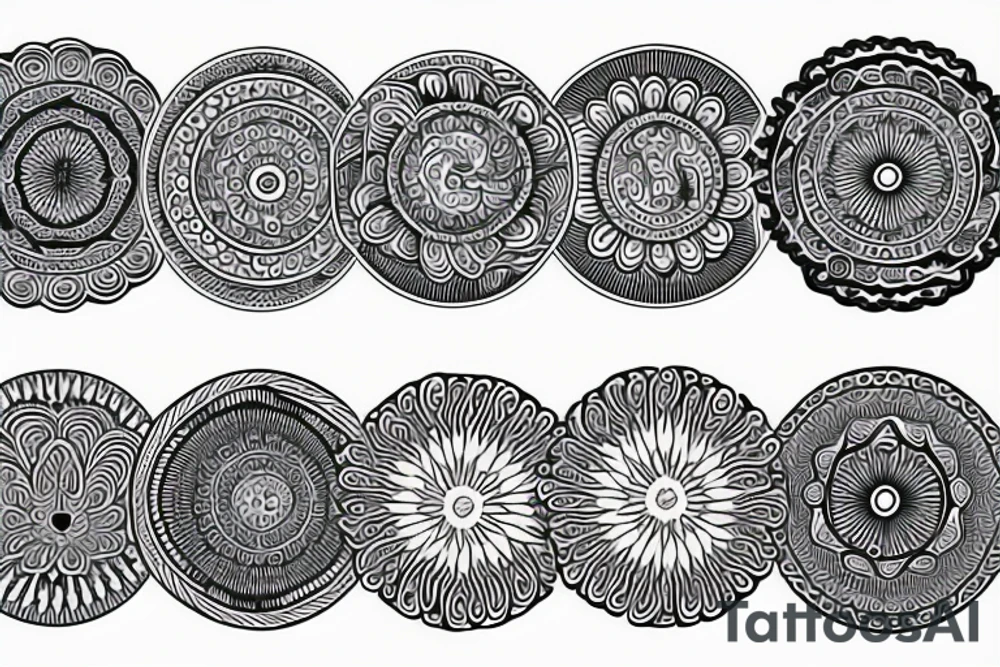 Moon and waves mandala tattoo idea