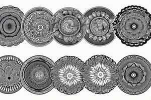 Moon and waves mandala tattoo idea