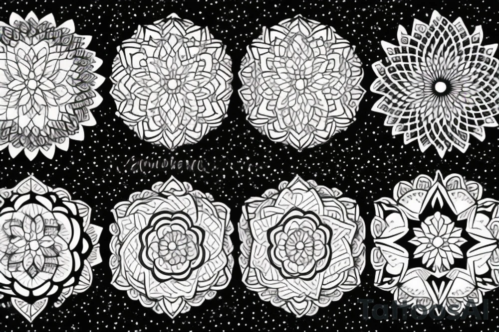 Moon and waves mandala tattoo idea