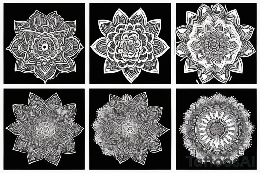 Mandala and moon tattoo idea
