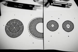 Dotwork geometric moon phases tattoo idea