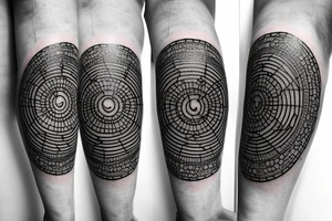 Dotwork geometric moon phases tattoo idea