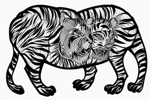 Full body tiger with bamboo in background full cover lower arm  Japanese style fillings flowers tattoo idea