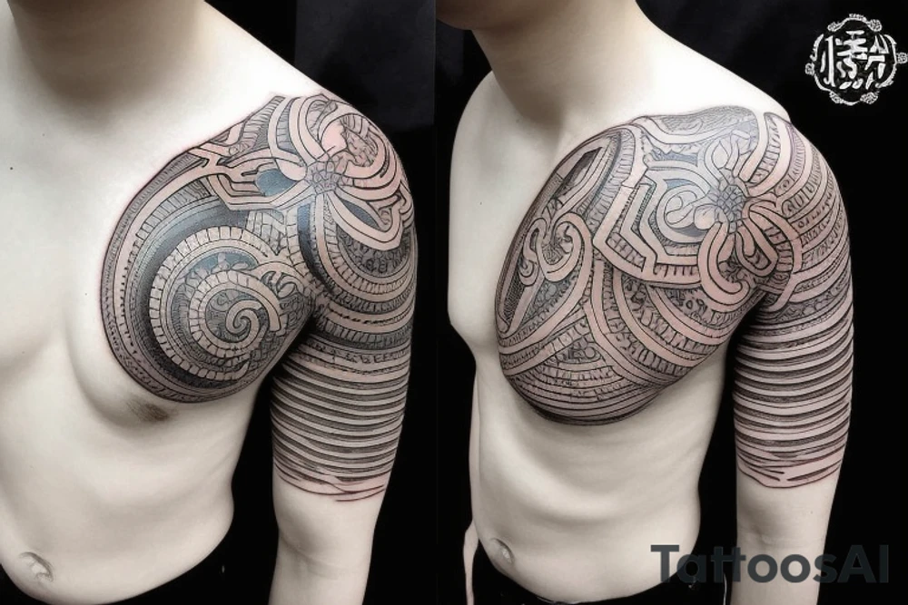 Chest cover tattoo idea