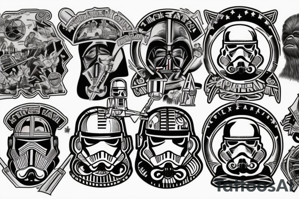 Star wars American traditional tattoo idea