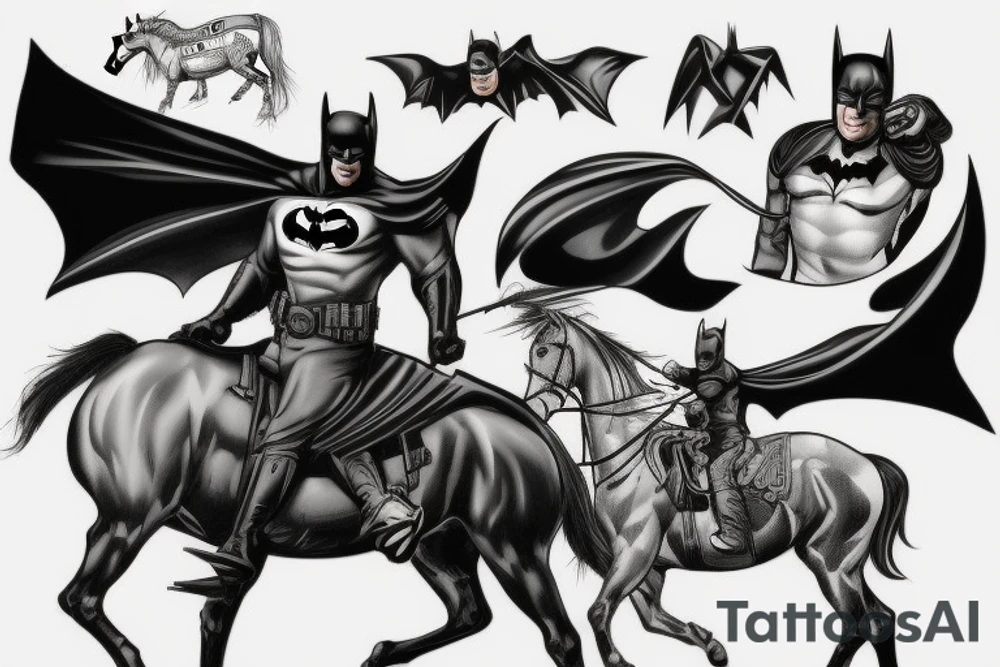 batman riding a horse tattoo idea