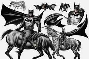 batman riding a horse tattoo idea