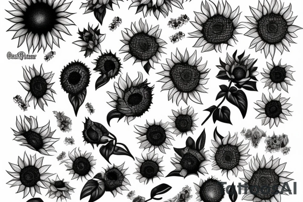 sunflower tattoo idea