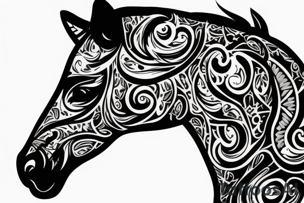 profile of a horse's face tattoo idea