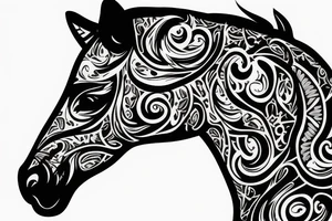 profile of a horse's face tattoo idea