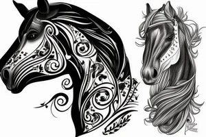 profile of a horse's face tattoo idea