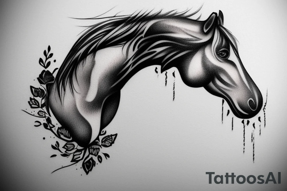 profile of a horse's face tattoo idea