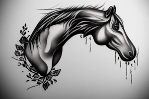profile of a horse's face tattoo idea