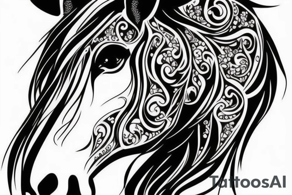 profile of a horse's face tattoo idea