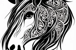 profile of a horse's face tattoo idea