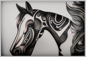profile of a horse's face tattoo idea