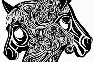 profile of a horse's face tattoo idea