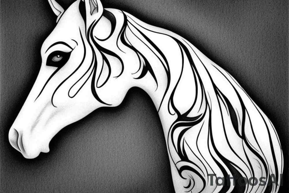 profile of a horse's face tattoo idea