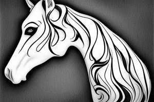 profile of a horse's face tattoo idea