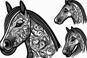 profile of a horse's face tattoo idea