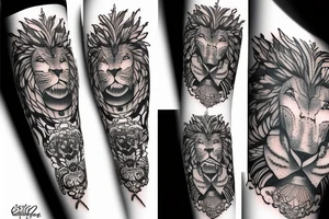 une tête de lion tattoo idea