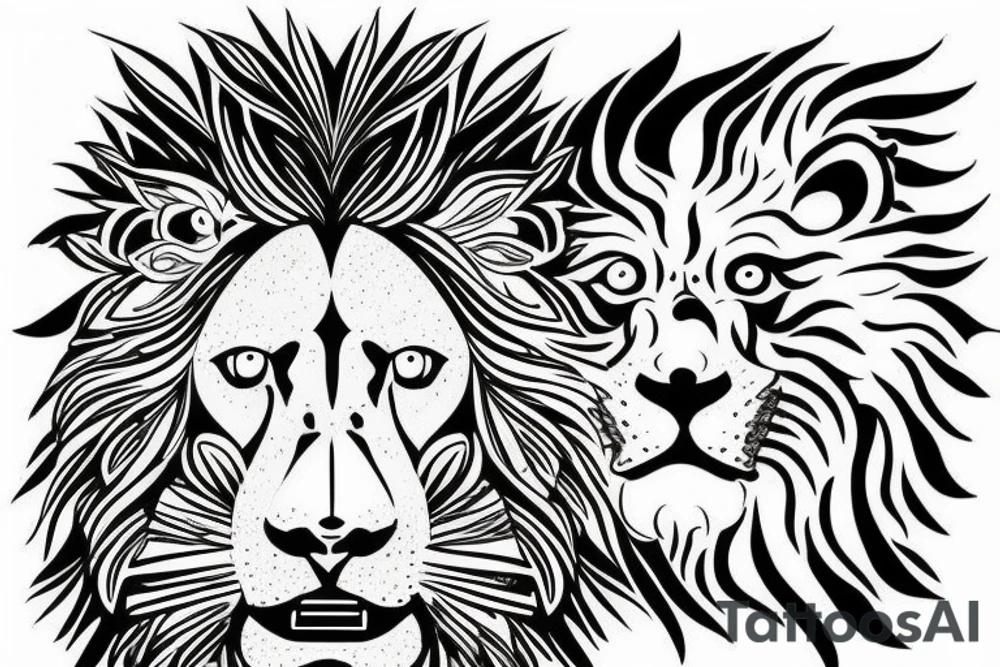 une tête de lion tattoo idea