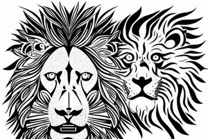 une tête de lion tattoo idea