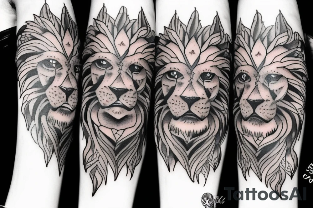 une tête de lion tattoo idea