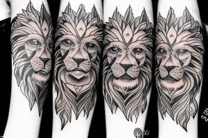 une tête de lion tattoo idea