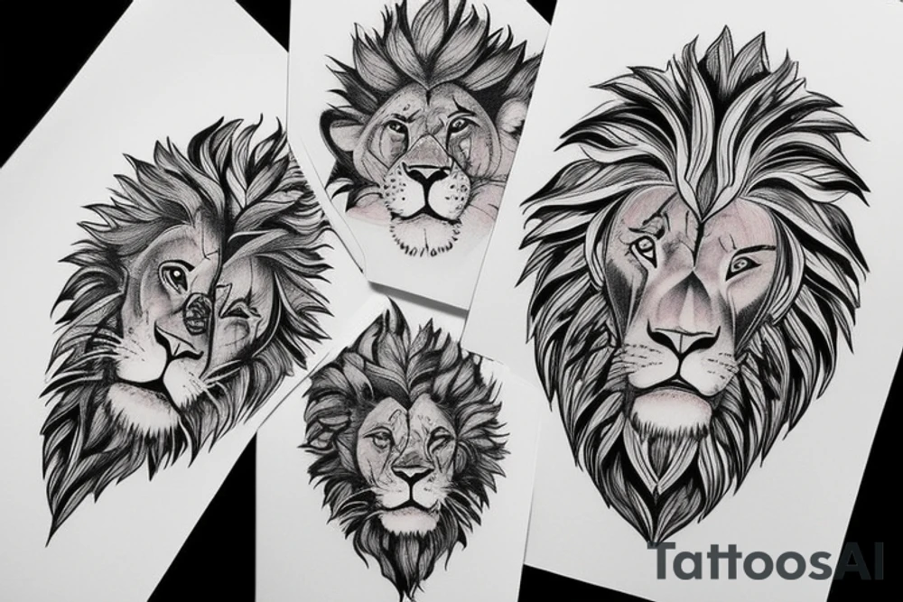 une tête de lion tattoo idea