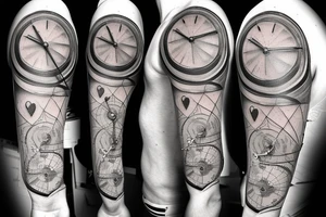 A map
A clock
A bike cog and chain
A heart
A sand timer tattoo idea