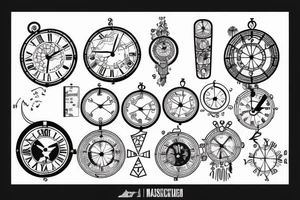 Map in a clock tattoo idea