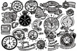 Map in a clock tattoo idea