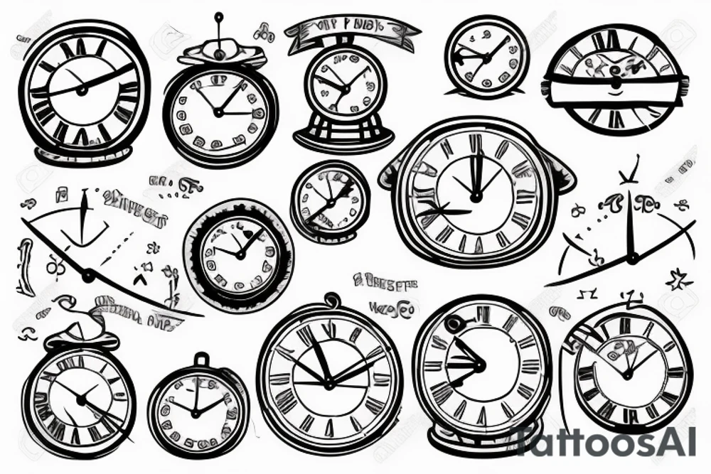 Map in a clock tattoo idea