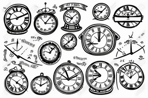 Map in a clock tattoo idea