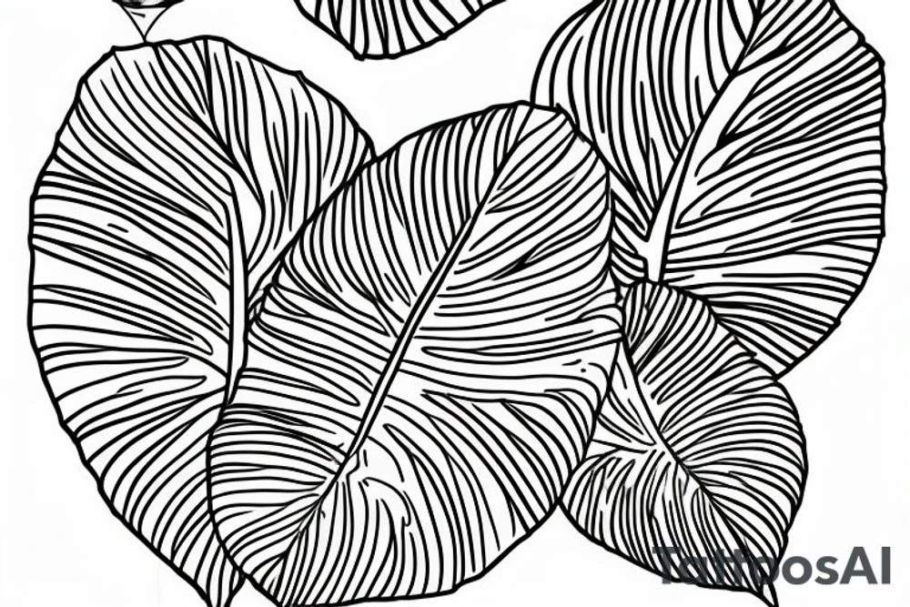 Single line style monstera leaf tattoo idea
