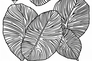 Single line style monstera leaf tattoo idea