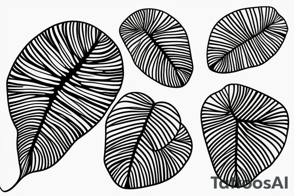 Single line style monstera leaf tattoo idea