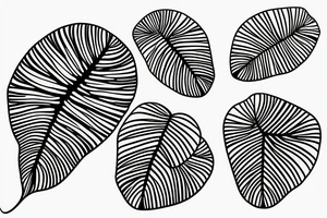 Single line style monstera leaf tattoo idea
