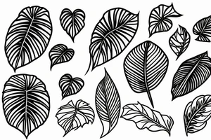monstera leaf tattoo idea