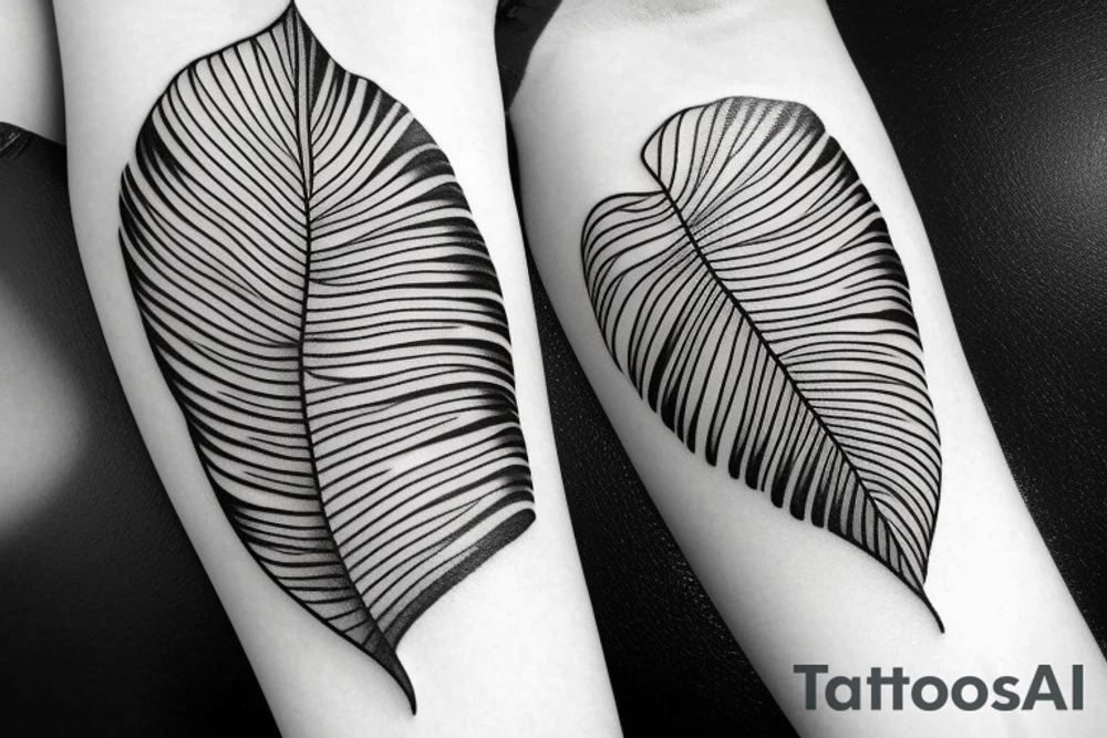 monstera leaf tattoo idea