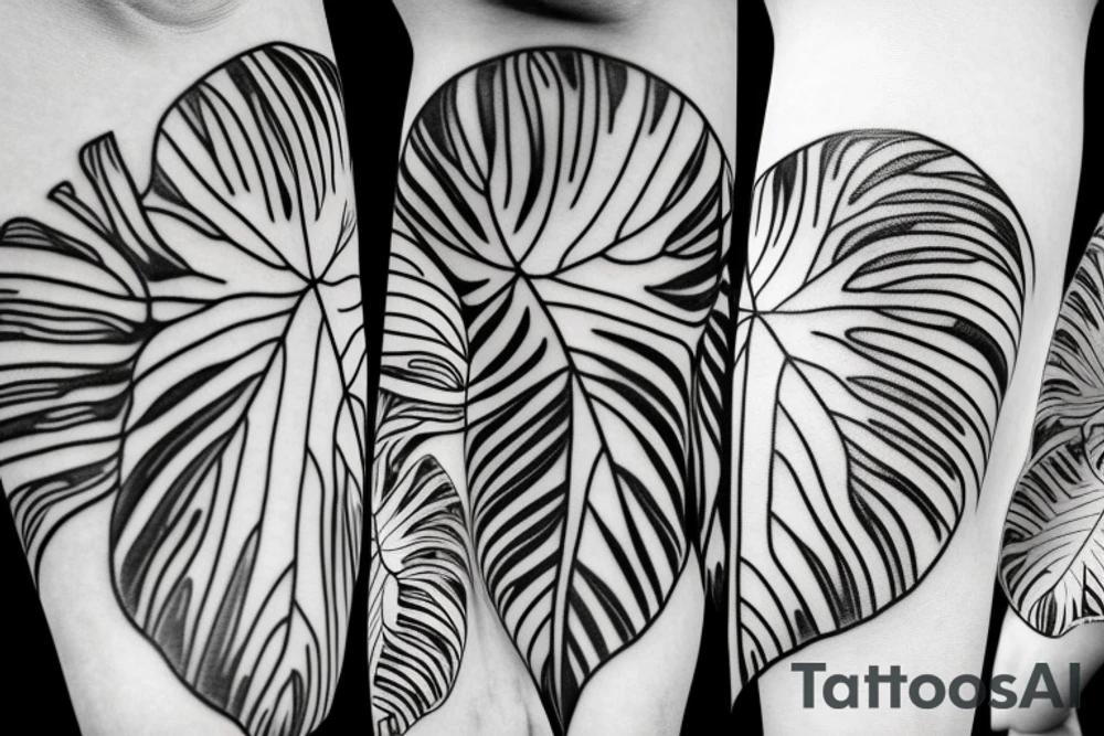 monstera leaf tattoo idea