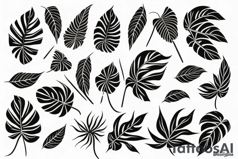 monstera leaf tattoo idea