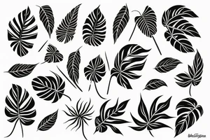 monstera leaf tattoo idea