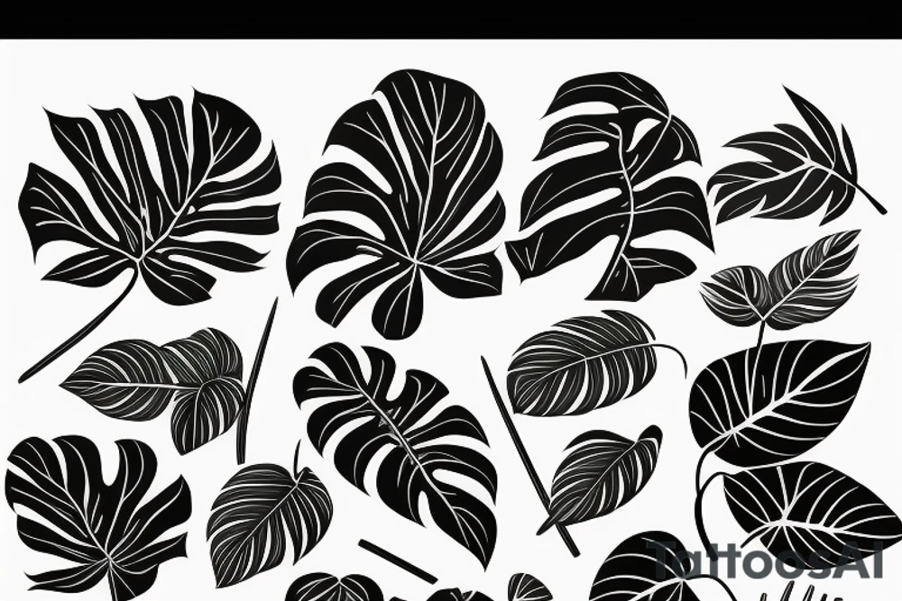 monstera leaf tattoo idea